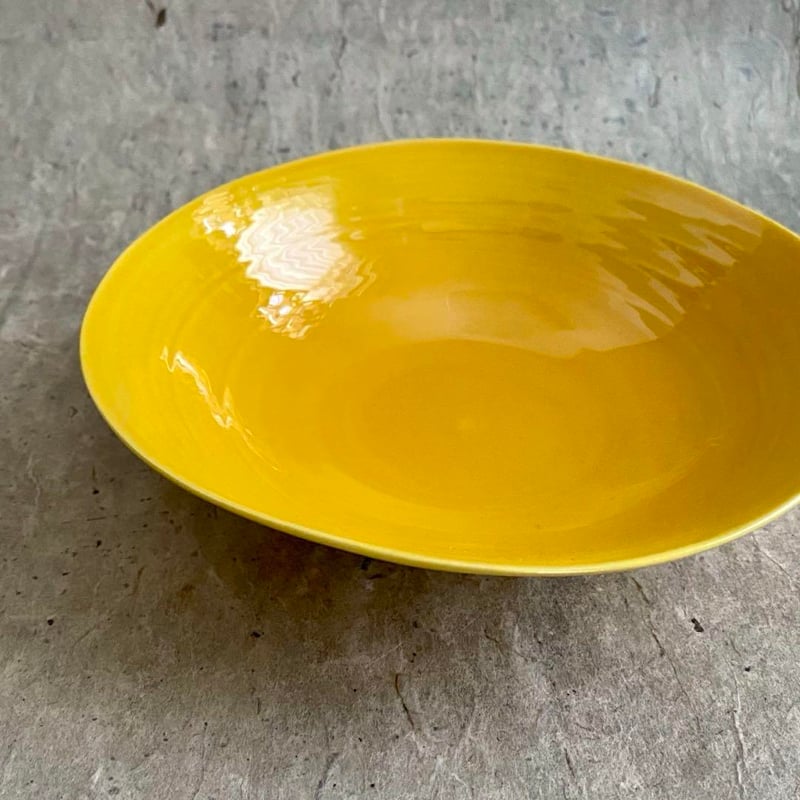 波佐見焼 康創窯 黄交趾 なぶり多用鉢 | MatsuBokkuri