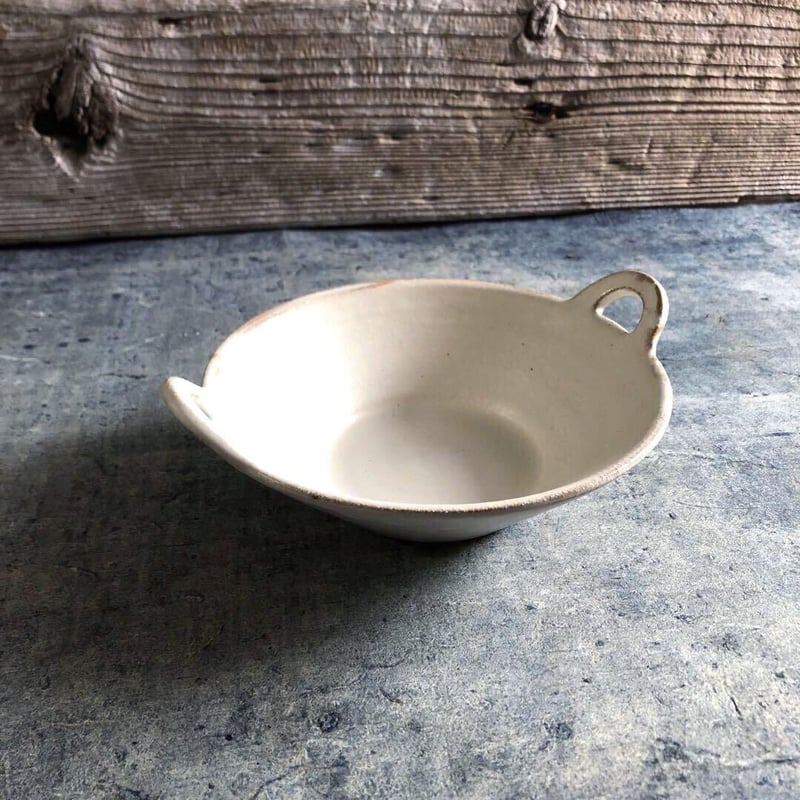 益子焼 Kinari手付朝顔鉢 | MatsuBokkuri