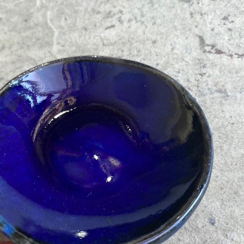 益子焼 瑠璃釉豆皿 | MatsuBokkuri