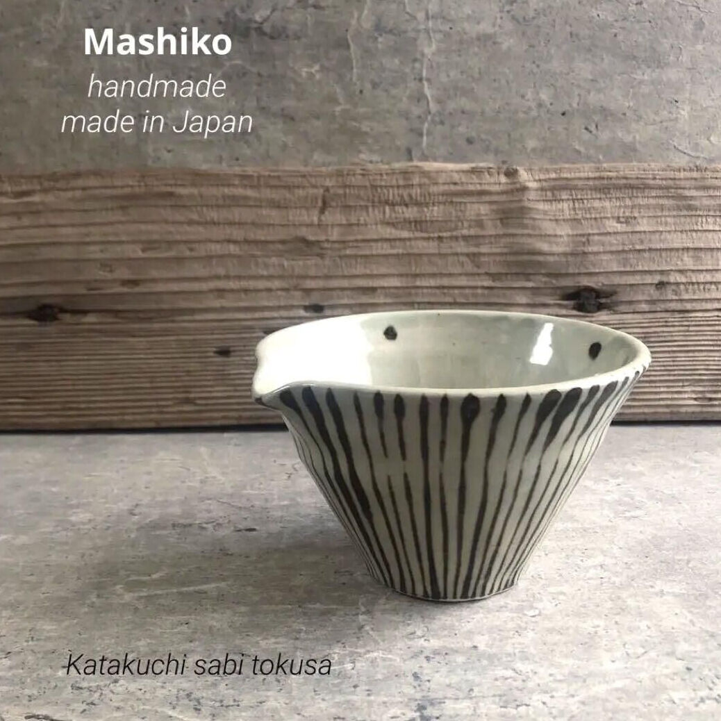 益子焼 粉引錆十草片口鉢 | MatsuBokkuri