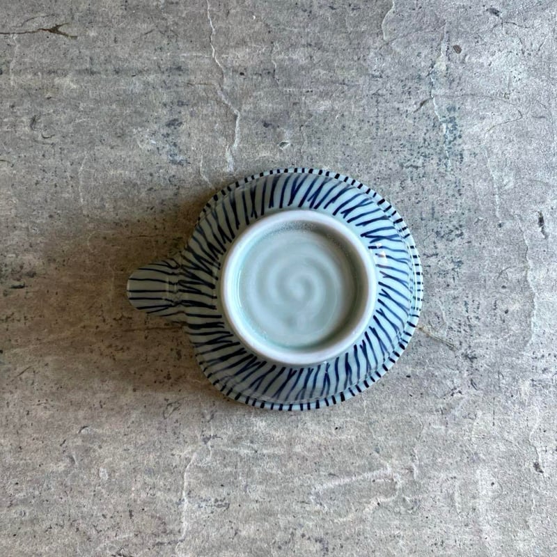 波佐見焼 鐵山陶器 千筋片口小鉢（青） | MatsuBokkuri
