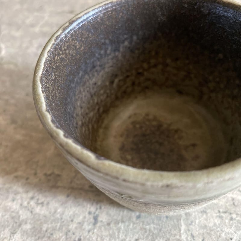 益子焼 糠白釉青掛流蕎麦猪口 益子焼 黒柿釉青磁流し 益子焼 糠白釉青