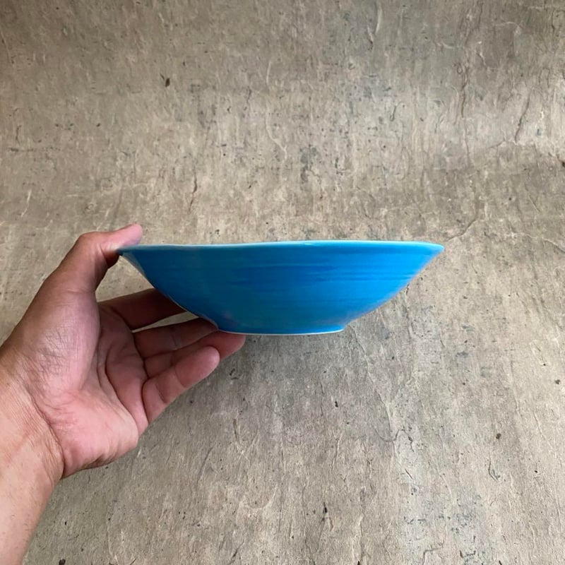 波佐見焼 康創窯 青交趾 なぶり多用鉢 | MatsuBokkuri