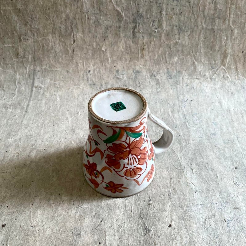 d*7様 斉山窯 太田恵 作 赤絵 マグカップ＆古染付 十草海老絵 蓋物 セット 斉山窯 太田恵 作 赤絵 マグカップ＆古染付 十草海老絵 蓋物 セット