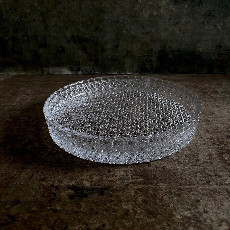 堀口硝子　秀石　切子　花縁菊小文　五寸皿　# 江戸切子　薩摩切子　ガラス　夏 堀口硝子 秀石 切子 花縁菊小文 五寸皿 # 江戸切子 薩摩切子