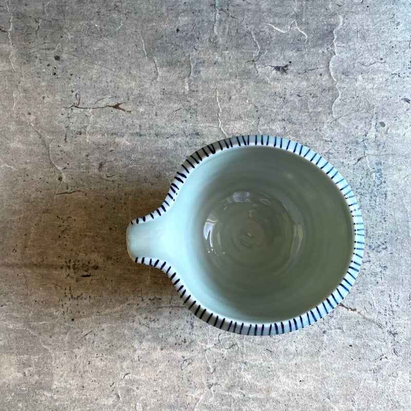 波佐見焼 鐵山陶器 千筋片口小鉢（青） | MatsuBokkuri