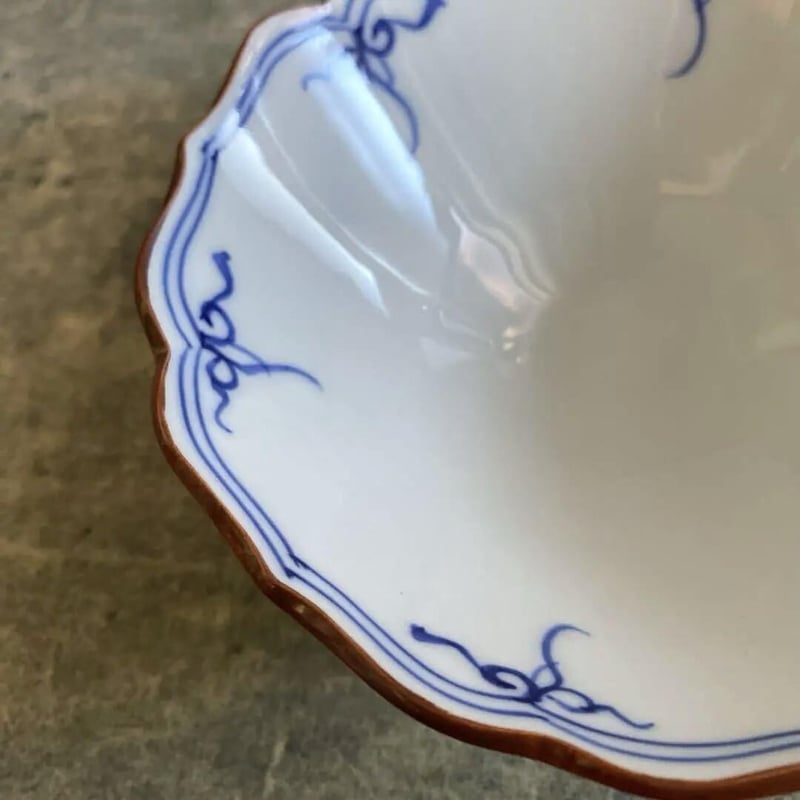 波佐見焼 洸琳窯 染付渕ヨーラク小鉢 | MatsuBokkuri