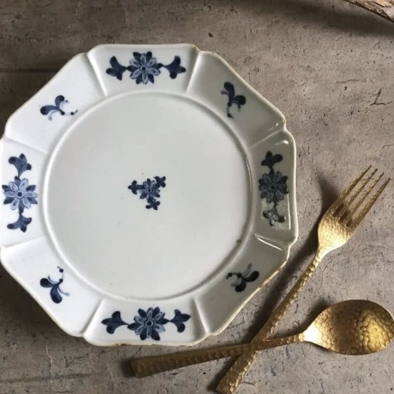 波佐見焼 康創窯 染付市松 7.5寸角浅鉢 波佐見焼 康創窯 「染付