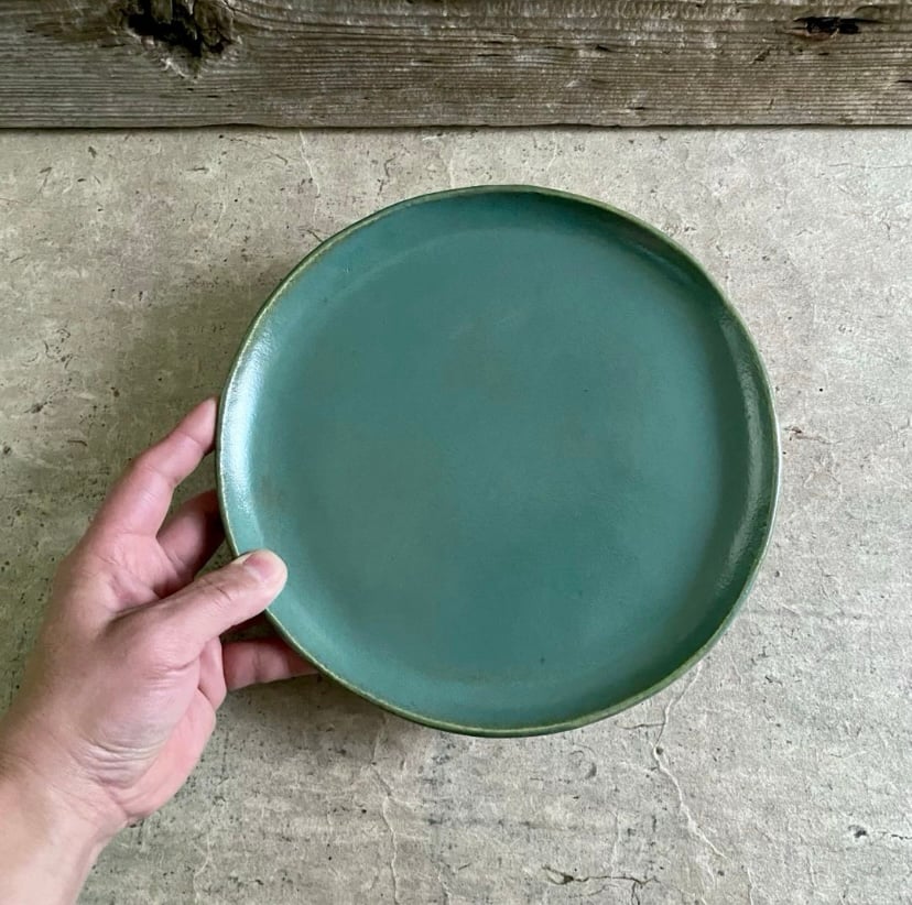 益子焼 青磁釉8寸平皿 | MatsuBokkuri