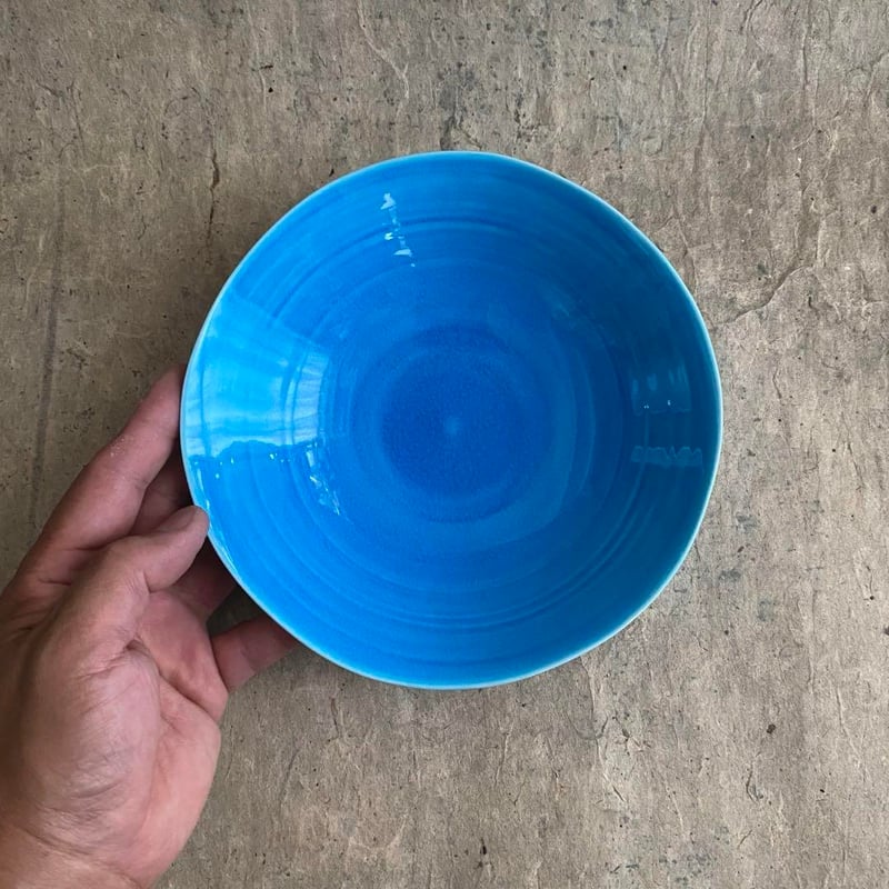 波佐見焼 康創窯 青交趾 なぶり多用鉢 | MatsuBokkuri