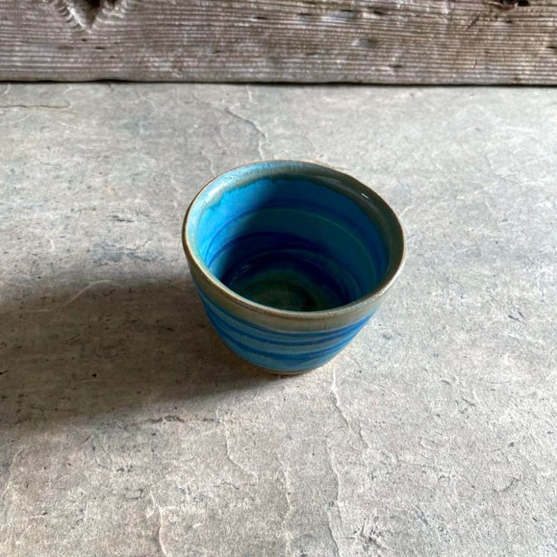 益子焼 トルコマットブルー 蕎麦猪口 | MatsuBokkuri