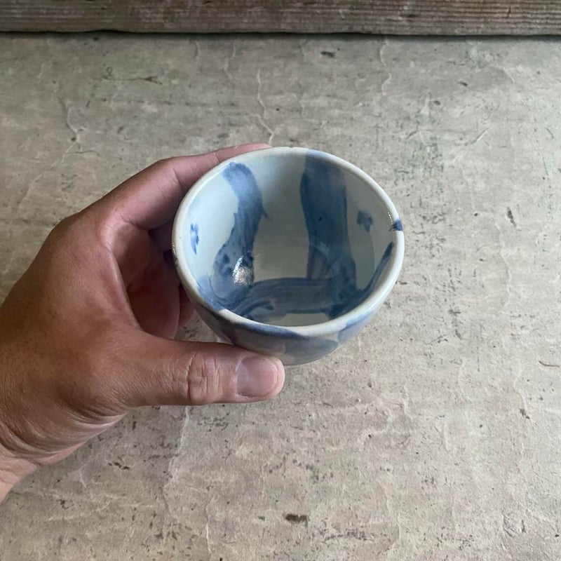 益子焼 糠呉須椿蕎麦猪口 | MatsuBokkuri