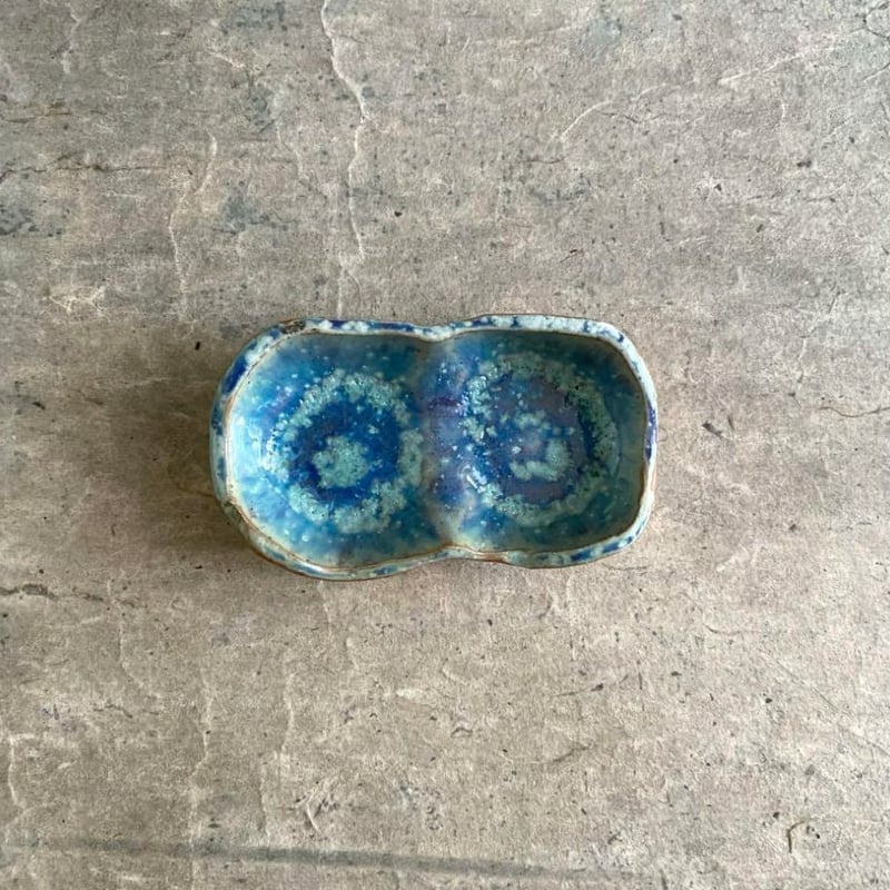 益子焼 結晶釉二品薬味皿 | MatsuBokkuri