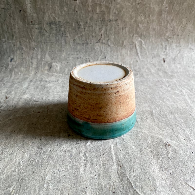 美濃焼 縄文焼〆織部グリーン 蕎麦猪口 | MatsuBokkuri