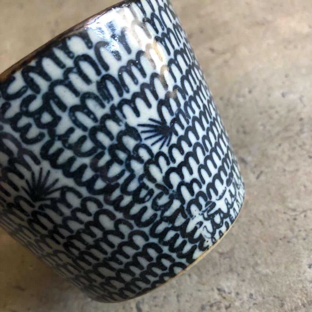 美濃焼 縞吉窯 古染みじん模様 蕎麦猪口 | MatsuBokkuri