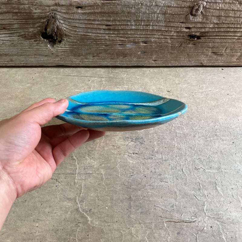 益子焼 トルコ糠三本線掛分20㎝皿 | MatsuBokkuri