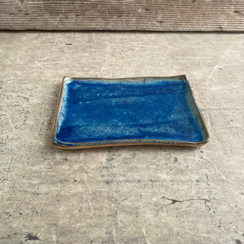 益子焼 青釉16㎝長角皿 | MatsuBokkuri