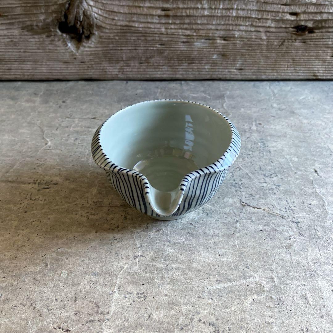 波佐見焼 鐵山陶器 千筋片口小鉢（青） | MatsuBokkuri