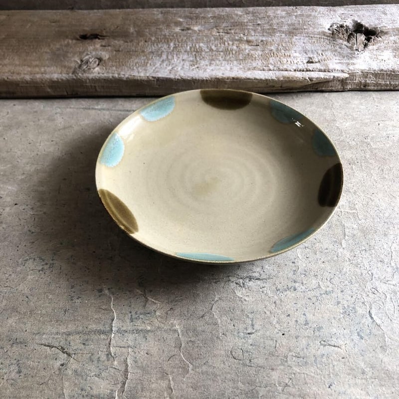 益子焼 二彩6寸丸皿 | MatsuBokkuri