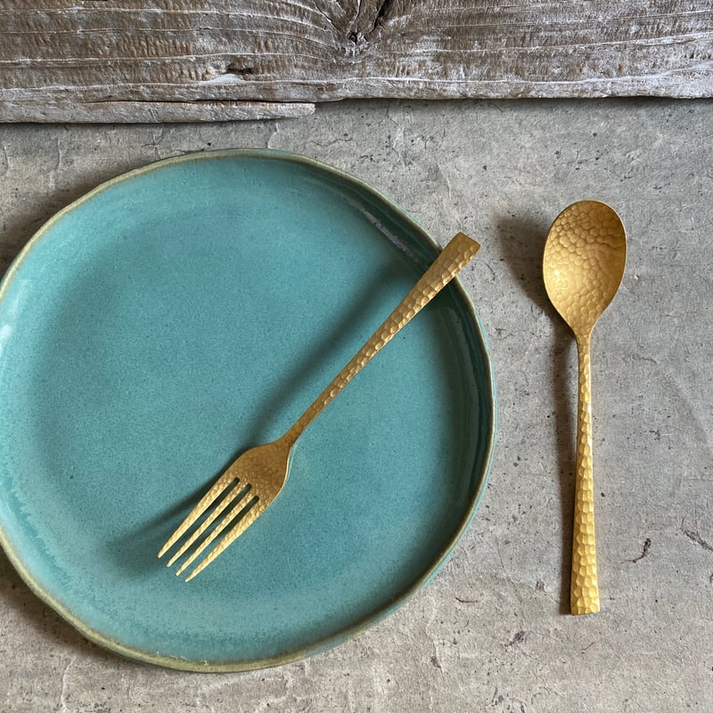 益子焼 青磁釉8寸平皿 | MatsuBokkuri