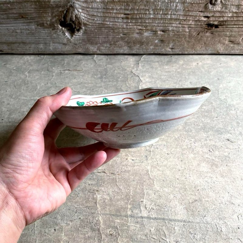 🔶SALE🔶岐阜 秀峰窯中垣連次 万歴赤絵花型鉢 | MatsuBokkuri