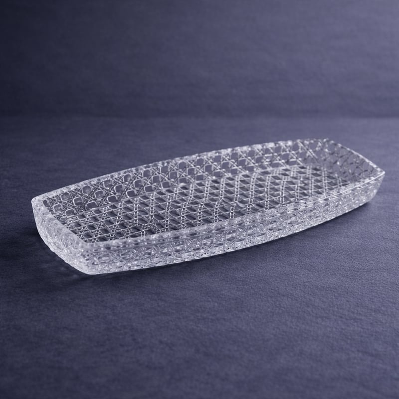 和硝子 籠目突出し皿 | MatsuBokkuri