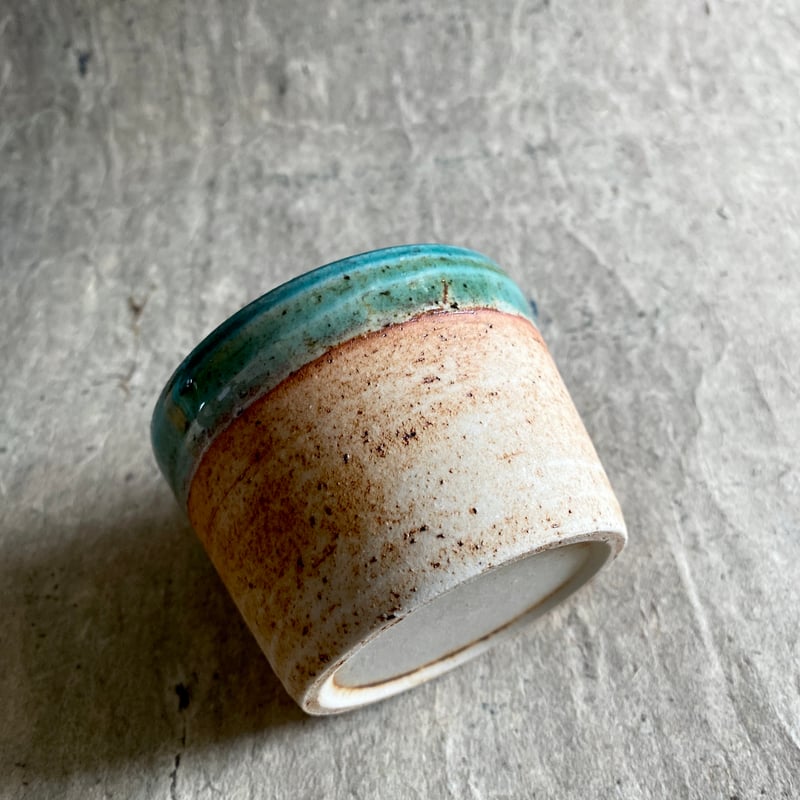 美濃焼 縄文焼〆織部グリーン 蕎麦猪口 | MatsuBokkuri