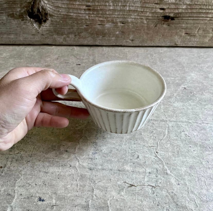 R 益子焼 kinariしのぎスープカップ 益子焼 kinariしのぎスープカップ | MatsuBokkuri