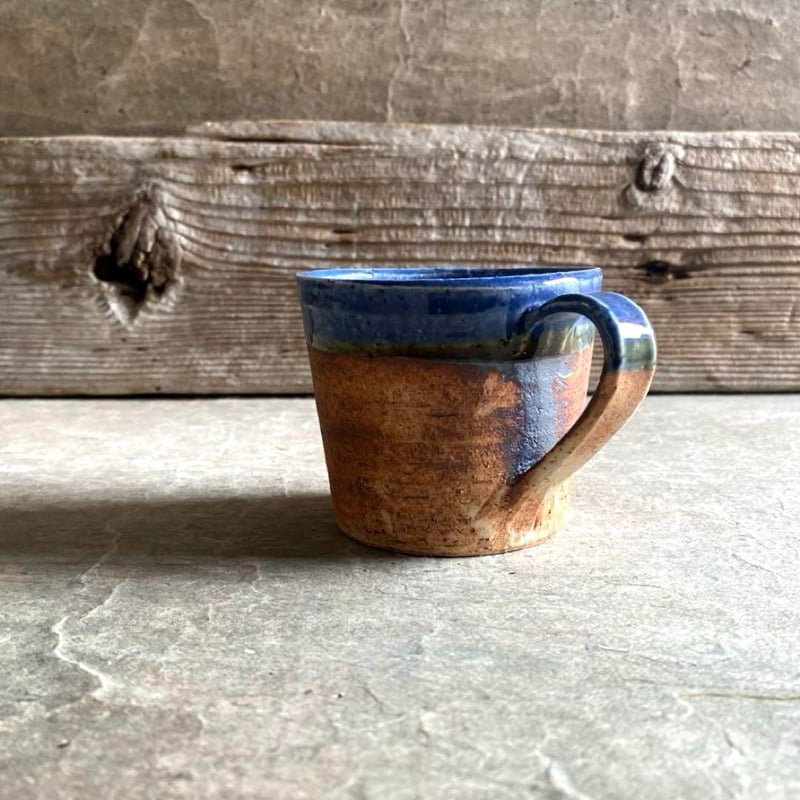美濃焼 縄文焼〆紺瑠璃マグカップ | MatsuBokkuri