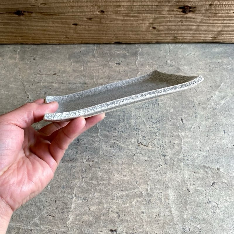 客家窯 清水 知秀作 長方形皿 食器 鮎皿・さんま皿Plate for Pacific Saury (Long Rectangular