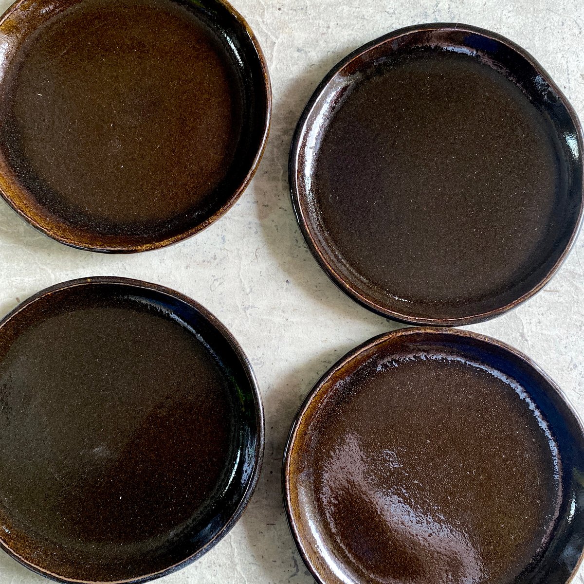 益子焼　柿釉小鉢5客揃い 益子焼 萩原芳典 柿釉線紋平鉢 | とちぎの工芸から探す,陶磁器