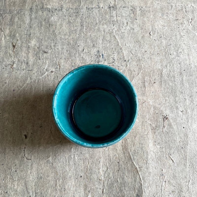 美濃焼 縄文焼〆織部グリーン 蕎麦猪口 | MatsuBokkuri