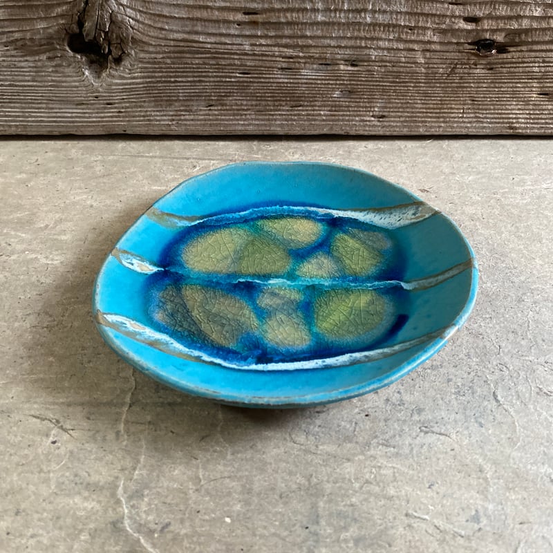 益子焼 トルコ糠三本線掛分20㎝皿 | MatsuBokkuri