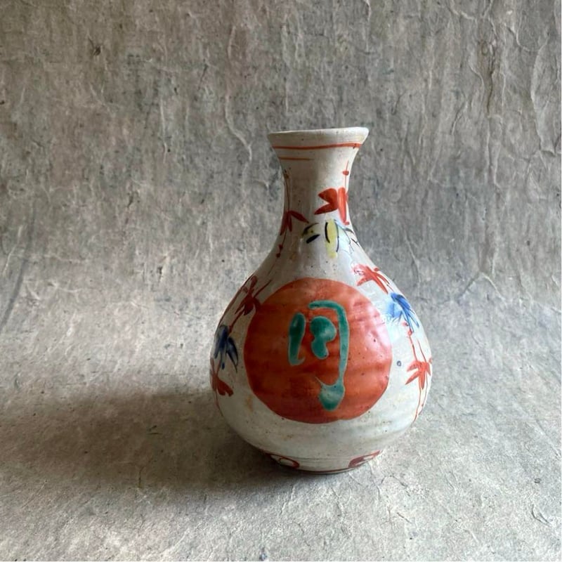 🔶SALE🔶岐阜 秀峰窯中垣連次 赤絵緑彩雪月花二合徳利 | MatsuBokkuri