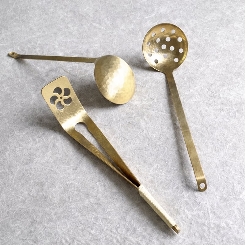 新潟燕 真鍮槌目入手打ちお玉（穴無し） | MatsuBokkuri