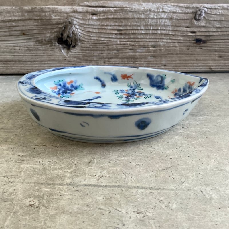 🔶SALE🔸 中垣連次 魯山人写し 染付色絵藻魚紋 貝鉢（中） | MatsuBokkuri