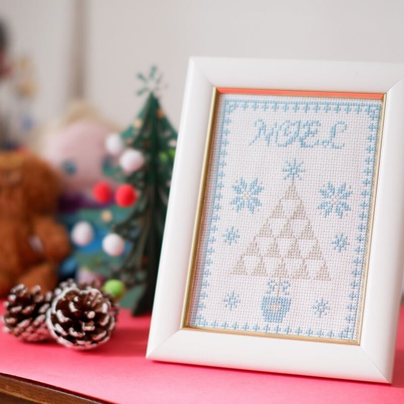 クロスステッチDL図案 「クリスマスツリー」Merry Christmas