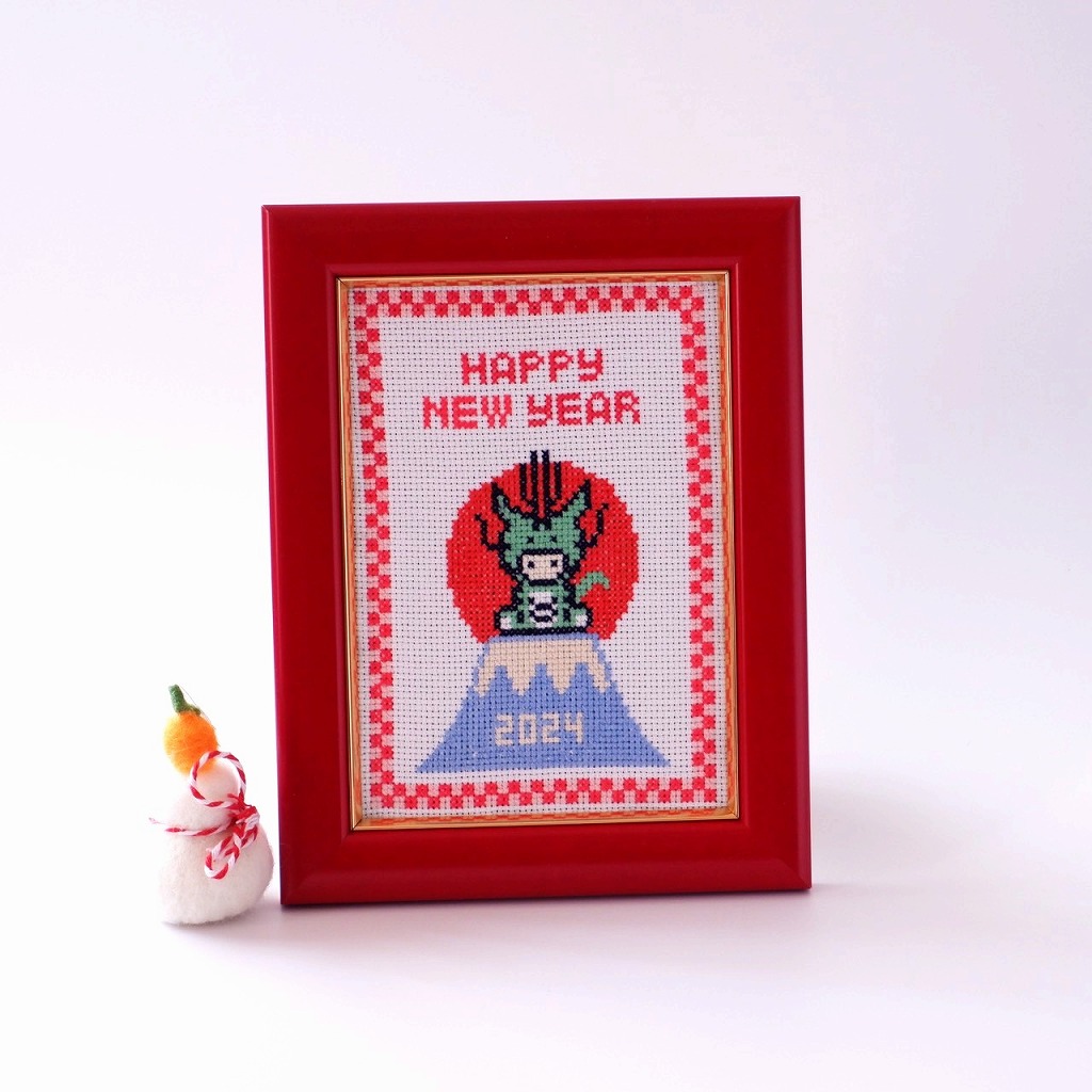 クロスステッチ【完成品】富士山と干支 クロスステッチ【完成品】富士山と干支 - メルカリ