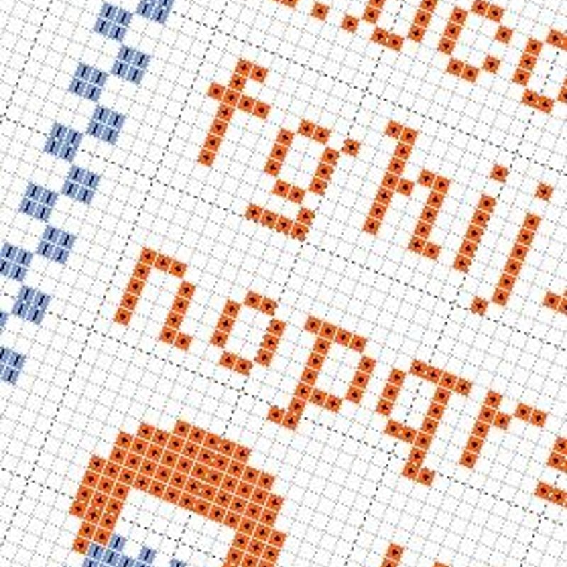 クロスステッチ図案 ダウンロード図案2色刺し「1月サンプラー」富士山