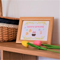 クロスステッチDL図案『春のミモザとハッピーイスター』Easter　crossstitch