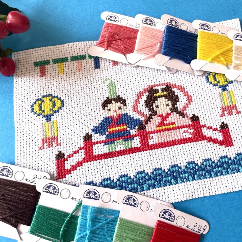 クロスステッチ図案 夏の七夕 織姫と彦星 | Poco a poco