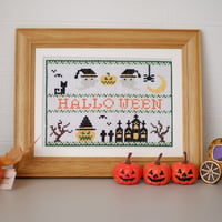クロスステッチＤL図案 「HALLOWEEN」ハロウィン刺繍 　クロスステッチチャート