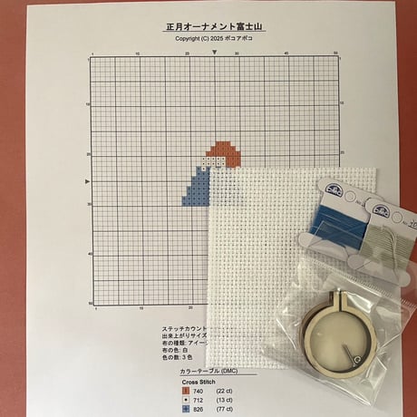 4点セット　クロスステッチで作る正月ガーランド　『正月飾り』