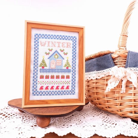 『クロスステッチキット』刺繍でつくる冬のウェルカムボード　WINTER㊲