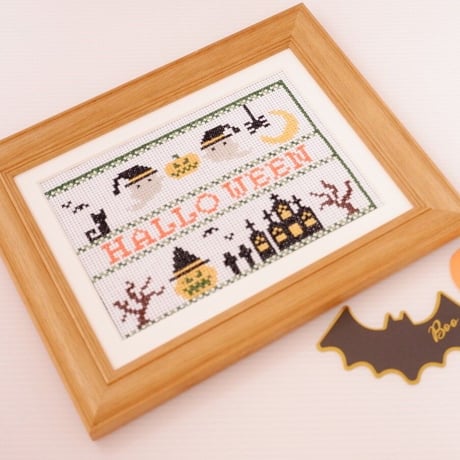 クロスステッチキット【ハロウィーン】Halloween　簡単キット　ハロウィンガーランド　刺繍キット　③