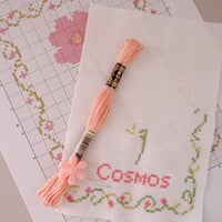 クロスステッチ図案｜コスモス（秋桜)（印刷済・A4）秋の刺繍向け