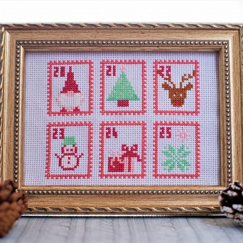クロスステッチキット 「クリスマスのアドベントカレンダー」刺繍