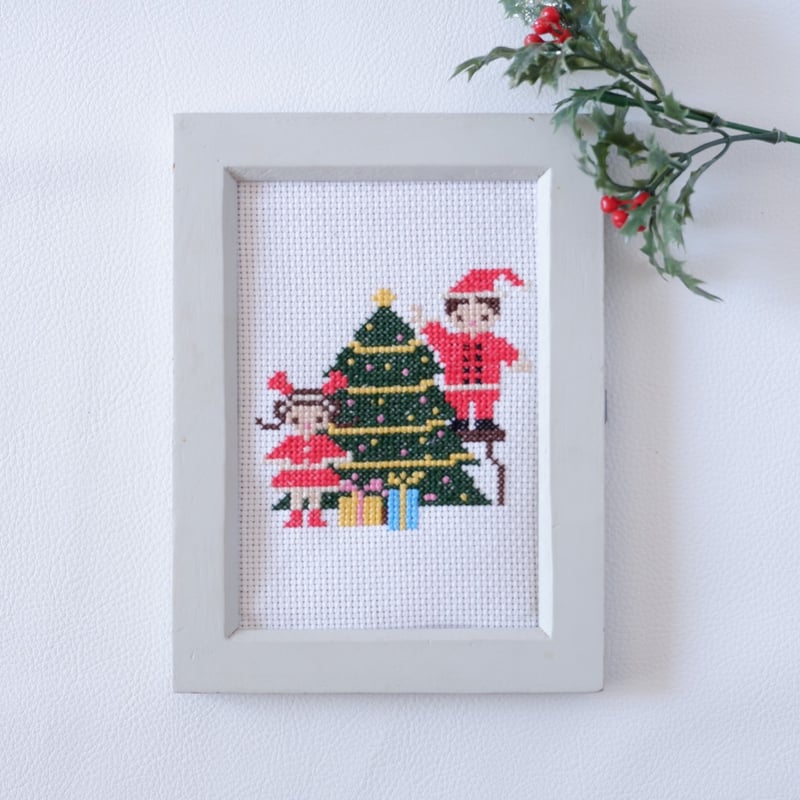 アメリカクロスステッチ刺繍完成品　40×40 クロスステッチカットクロス【DMC社刺繍布40cm×40cm】14ct