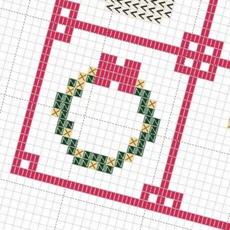 クロスステッチ刺繍のダウンロード図案　クリスマスの魔法・クロスステッチBOX　クロスステッチチャート
