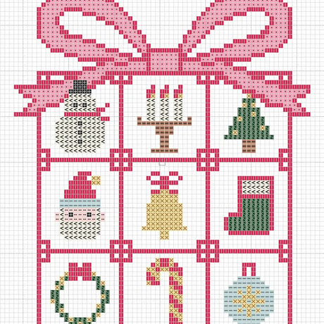 クロスステッチ刺繍のダウンロード図案　クリスマスの魔法・クロスステッチBOX　クロスステッチチャート